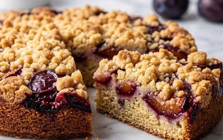 Saftiger Pflaumenkuchen mit knusprigen Streuseln – Herbstgenuss