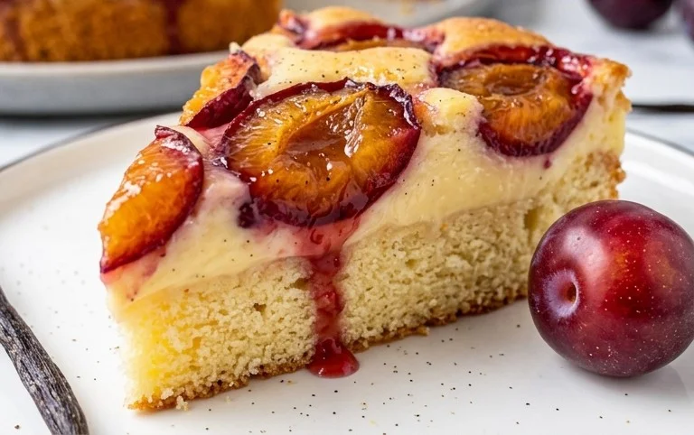 Mirabellenkuchen mit Pudding - einfach mit Vanillepudding