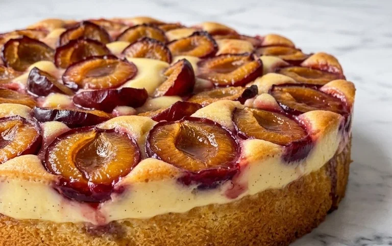 Einfacher Mirabellenkuchen mit Pudding: Sommerglück!