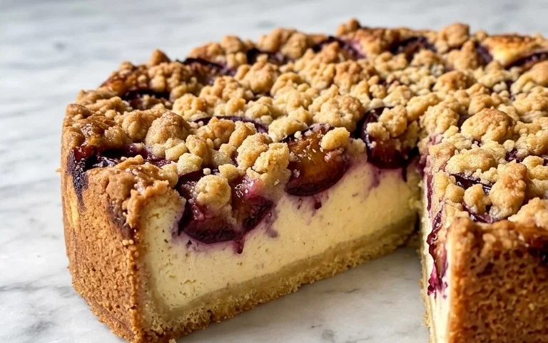 Zwetschgen-Käsekuchen: Mürbeteigboden & Streusel