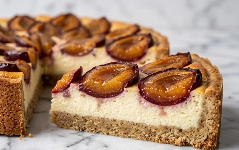 Zwetschgen-Topfenkuchen mit Nuss-Mürbteig: Herbstgenuss