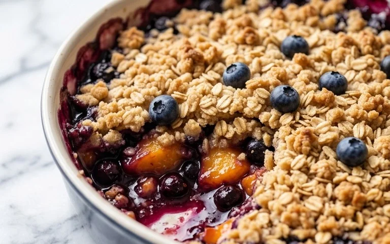 Blueberry Peach Crumble: Sommerlicher Genuss