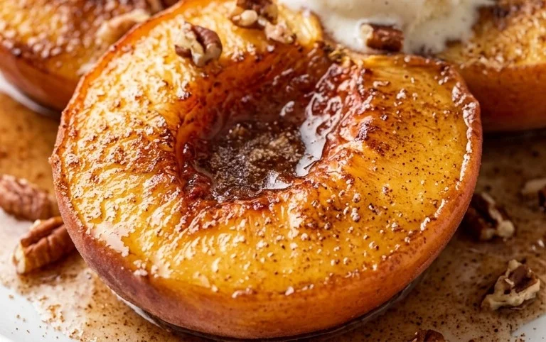 Cinnamon Sugar Baked Peaches
